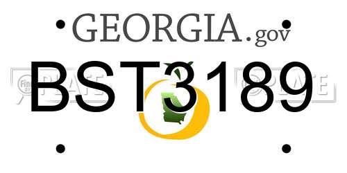 BST3189 Georgia License Plate