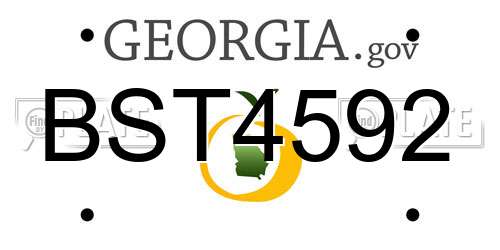BST4592 Georgia License Plate