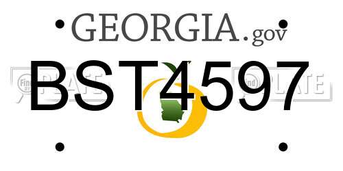 BST4597 Georgia License Plate