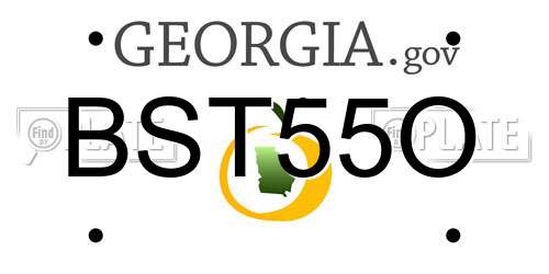 BST55O Georgia License Plate