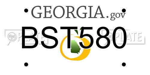 BST580 Georgia License Plate