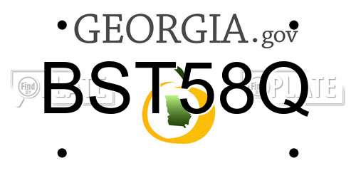 BST58Q Georgia License Plate
