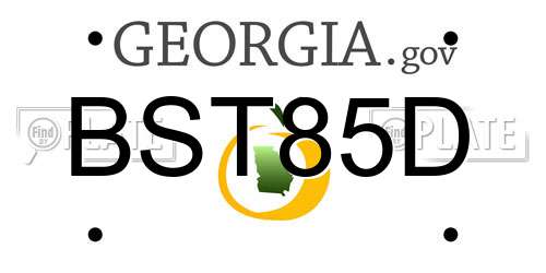 BST85D Georgia License Plate