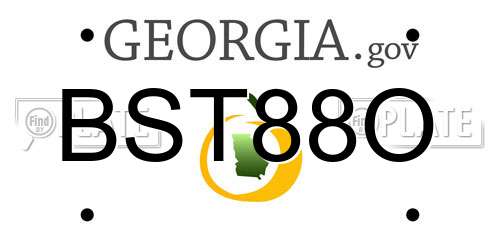 BST88O Georgia License Plate