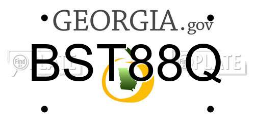 BST88Q Georgia License Plate