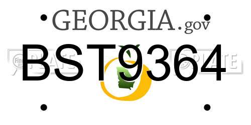BST9364 Georgia License Plate