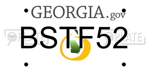 BSTF52 Georgia License Plate