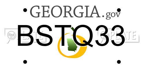 BSTQ33 Georgia License Plate