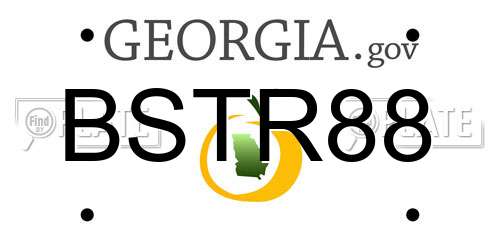 BSTR88 Georgia License Plate