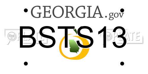 BSTS13 Georgia License Plate