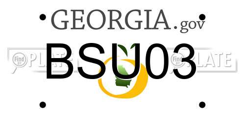 BSU03 Georgia License Plate