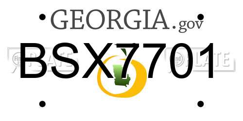 BSX7701 Georgia License Plate