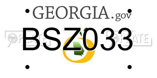 BSZ033 Georgia License Plate