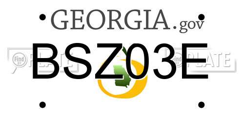BSZ03E Georgia License Plate