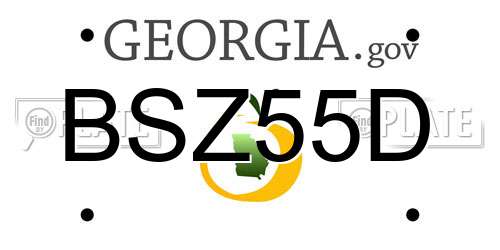 BSZ55D Georgia License Plate