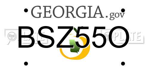 BSZ55O Georgia License Plate