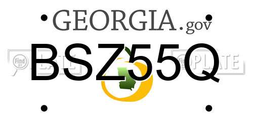 BSZ55Q Georgia License Plate