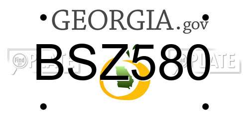 BSZ580 Georgia License Plate