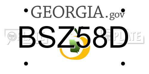 BSZ58D Georgia License Plate