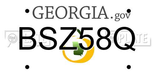 BSZ58Q Georgia License Plate