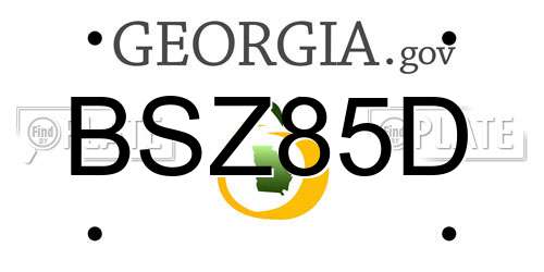 BSZ85D Georgia License Plate