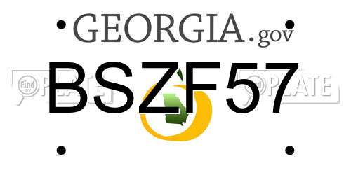 BSZF57 Georgia License Plate