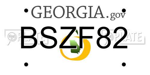 BSZF82 Georgia License Plate