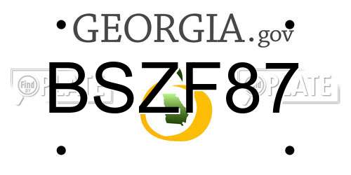 BSZF87 Georgia License Plate