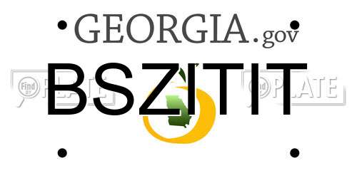 BSZITIT Georgia License Plate
