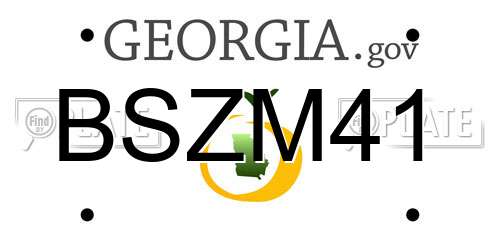 BSZM41 Georgia License Plate