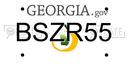 BSZR55 Georgia License Plate