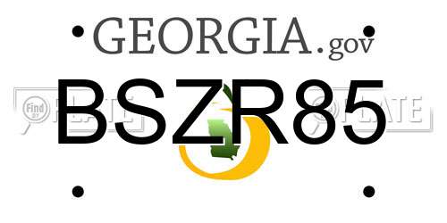 BSZR85 Georgia License Plate