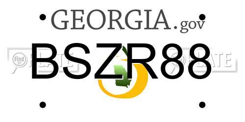 BSZR88 Georgia License Plate