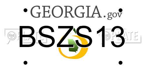 BSZS13 Georgia License Plate