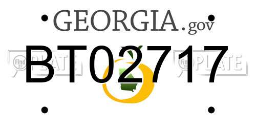 BT02717 Georgia License Plate