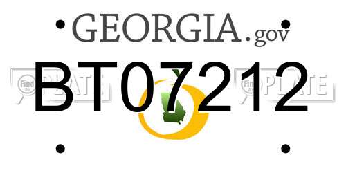 BT07212 Georgia License Plate