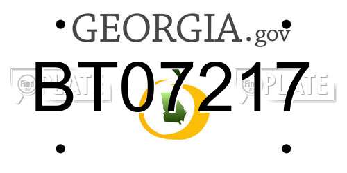 BT07217 Georgia License Plate