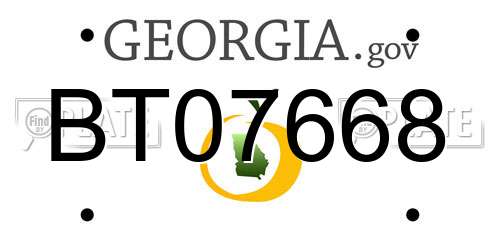 BT07668 Georgia License Plate