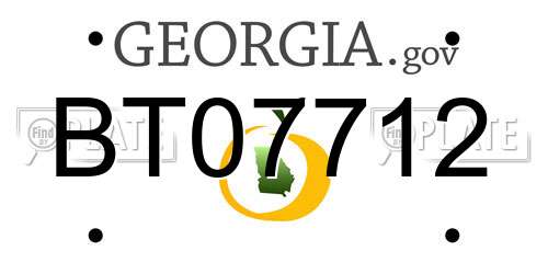 BT07712 Georgia License Plate