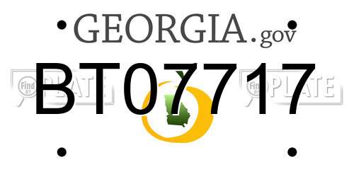 BT07717 Georgia License Plate