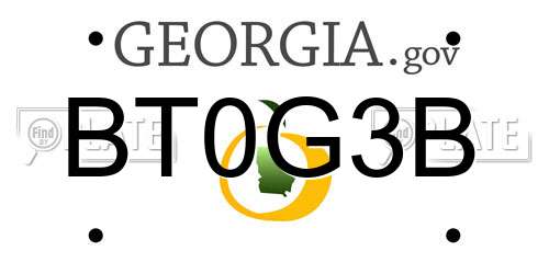 BT0G3B Georgia License Plate