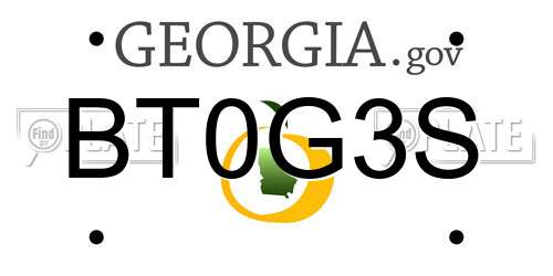 BT0G3S Georgia License Plate