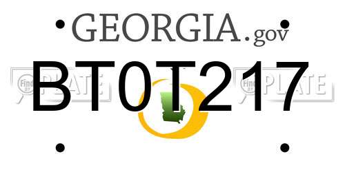 BT0T217 Georgia License Plate