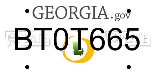 BT0T665 Georgia License Plate