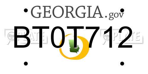 BT0T712 Georgia License Plate