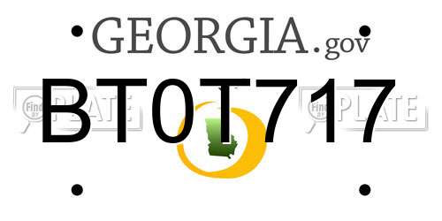 BT0T717 Georgia License Plate