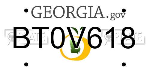 BT0V618 Georgia License Plate