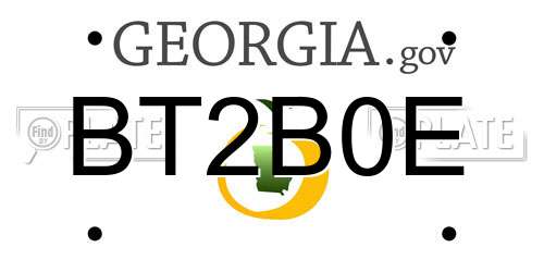 BT2B0E Georgia License Plate