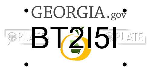 BT2I5I Georgia License Plate