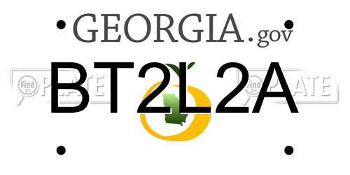 BT2L2A Georgia License Plate